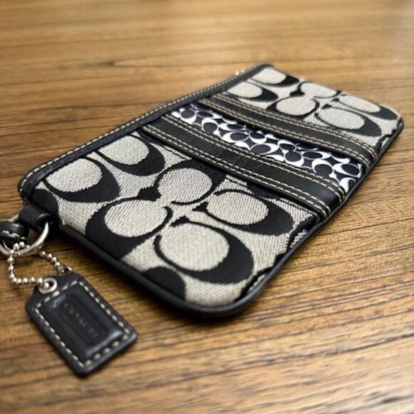 COACH Signature Canvas Wristlet Clutch - Picture 5 of 15